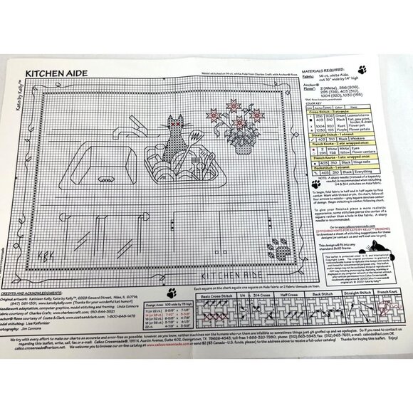 Kitchen Aide Cross Stitch Pattern By Calico Crossroads Cats - Picture 3 of 3